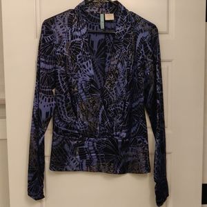 Marciano Iconic Navy Satin w/ Silver Deep V